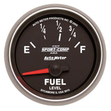 Autometer Sport-Comp II 52mm 73-10 ohms Short Sweep Electronic Fuel Level Gauge - 3615