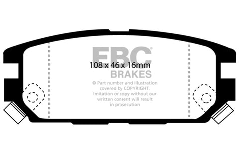 EBC 91-93 Dodge Stealth 3.0 4WD Redstuff Rear Brake Pads - DP3987C