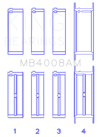 King Engine Bearings Nissan VG20E/VG20DET V6 (Size 0.5) Main Bearing Set - MB4008AM0.5