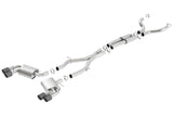 Borla 16-17 Chevy Camaro 6.2L 4in Dual Carbon Fiber Tips Dual Split Exit S-Type Catback Exhaust - 140687CF