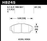 Hawk 94-01 Acura Integra (excl Type R) Performance Ceramic  Street Front Brake Pads - HB245Z.631