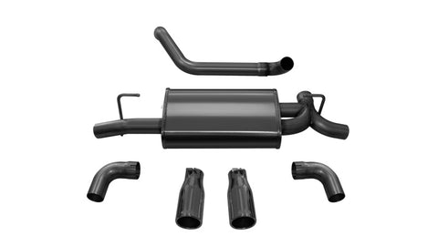 Corsa 18+ Jeep Wrangler JL 2.5in Dual Rear Exit Black Tips Sport Axle-Back Exhaust - 21014BLK