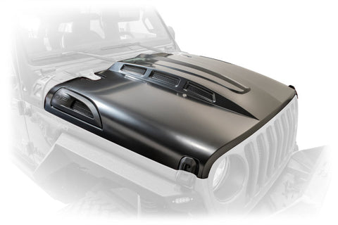 DV8 Offroad 18+ Jeep JL Heat Dispersion Hood - Primer Black - HDMBJL-01