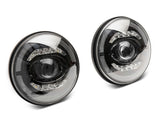 Raxiom 07-18 Jeep Wrangler JK Axial Series LED Headlights- Black Housing (Clear Lens) - J132813