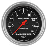AutoMeter Gauge Pyrometer (Egt) 2-5/8in. 1600 Deg. F Digital Stepper Motor Sport-Comp - 3544