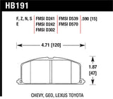 Hawk 87 Toyota Corolla FX16 HP+ Street Front Brake Pads - HB191N.590