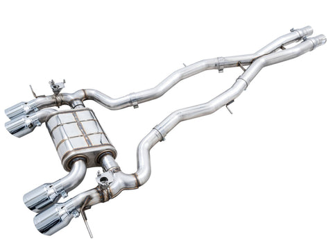 AWE Tuning SwitchPath Cat-Back Exhaust for BMW G8X M3/M4 - Chrome Silver Tips - 3025-43480