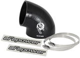 aFe Magnum FORCE CAI Univ. Silicone (3.5in to 3in ID / 75 Deg.) Elbow Reducing Coupler - Black - 59-00088
