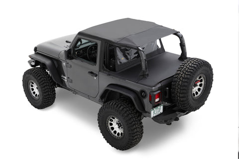 Bestop 18-23 Jeep Wrangler JL 2-Door Header Safari Cable Style Bikini (Black Diamond) - 52607-35