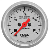 Autometer Ultra-Lite 52mm 0-280 ohm Adj Full Sweep Electronic Fuel Level Programmable Empty-Full Ga - 4310
