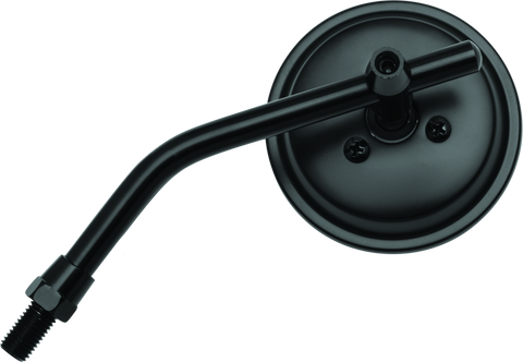 BikeMaster 3in Adjustable Round Mirror 10mm - Each - Black - 600803