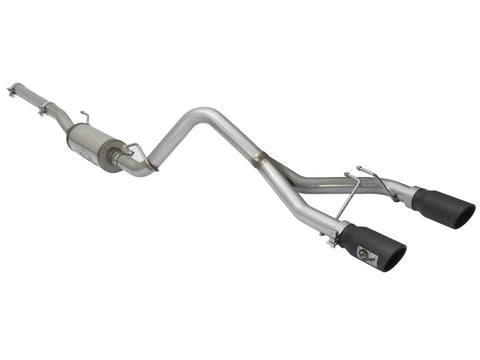 aFe Rebel Series CB 2.5in Dual Center Exit SS Exhaust w/ Black Tips 07-15 Jeep Wrangler 3.6L/3.8L V6 - 49-48056-B