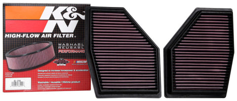 K&N 2020 BMW M550i 4.4L V8 Replacement Air Filter (2 Per Box) - 33-3155