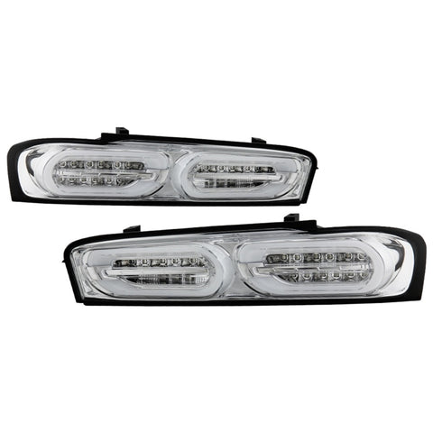 Spyder Chevy Camaro 16-18 Halogen LED Tail Lights Chrome ALT-YD-CCAM16HAL-SEQ-C - 5087225