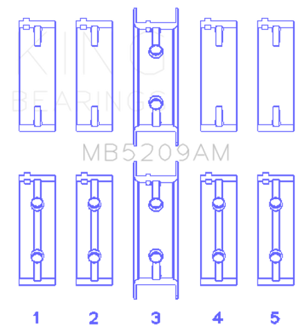 King Engine Bearings Mitsubishi 4G63/64/DOHC (Size +0.75mm) Main Bearing Set - MB5209AM0.75