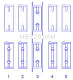 King Engine Bearings Mitsubishi 4G63/64/DOHC (Size +0.25mm) Main Bearing Set - MB5209AM0.25
