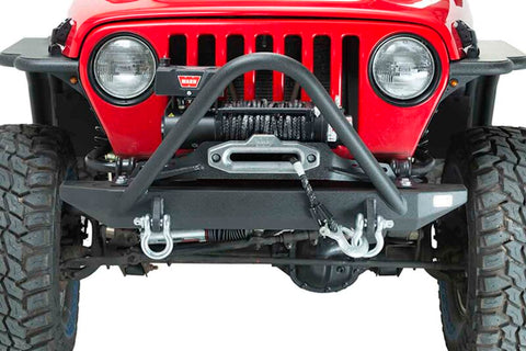 Fishbone Offroad 97-06 Jeep Wrangler TJ Rubicon Steel Front Bumper W/Stinger - Blk Txtrd Powdercoat - FB22047