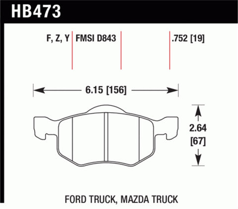 Hawk HPS Street Brake Pads - HB473F.752
