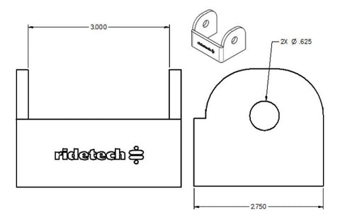 Ridetech Large Rod End Bracket for 3in Wide Rod End - 90000188