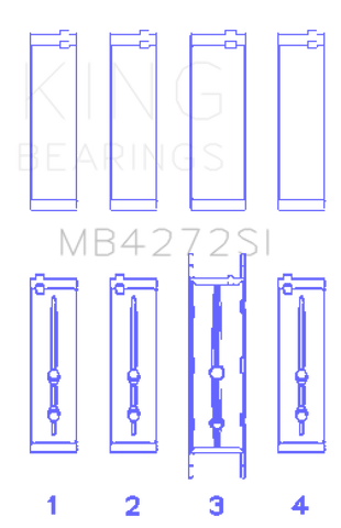 King Holden Alloytec 175/190 Crankshaft Main Bearing Set - MB4272SI