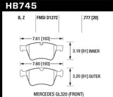 Hawk 05-11 Mercedes-Benz G55 AMG Performance Ceramic Street Front Brake Pads - HB745Z.777