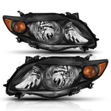 ANZO 2009-2010 Toyota Corolla Crystal Headlight Black Amber - 121541