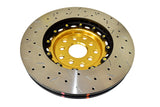 DBA 04-07 STi/2017 BRZ w/Perf. Pkg. 10 Hole Front Drilled/Slotted 5000 Series 2 Pc Rotor w/Gold Hat - DBA5654GLDXS-10