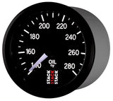 Autometer Stack 52mm 140-280 Deg F 1/8in NPTF Male Pro Stepper Motor Oil Temp Gauge - Black - ST3310