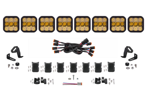 Diode Dynamics SS5 Sport Universal CrossLink 8-Pod Lightbar - Yellow Combo - DD6803