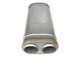 aFe MACH Force-Xp 409 SS Muffler 3in Dual Inlet/Dual Outlet 5in H x 8in W x 18in L - Oval Body - 49M00055