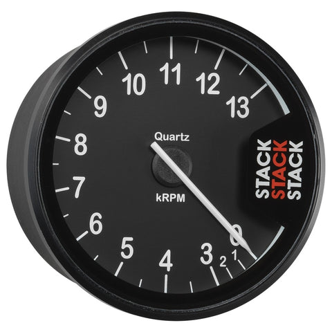 Autometer Stack Clubman Tachometer 80mm 0-3-13K RPM - Black - ST200-0313
