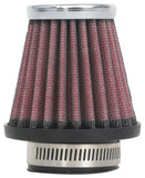 K&N Universal Round Tapered Chrome Filter 1.563in Flange ID x 3in Base OD x 2in Top OD x 3in H - RC-2310