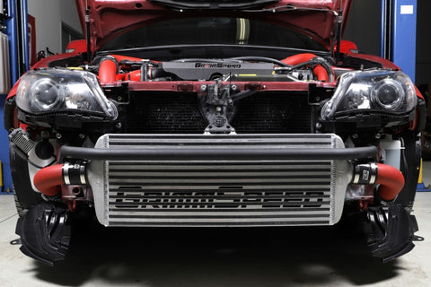 GrimmSpeed 2008-2014 Subaru STI Front Mount Intercooler Kit Raw Core / Red Pipe - 090227