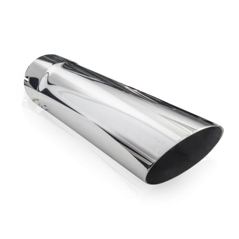 Stainless Works Single Wall Slash Cut Exhaust Tip - 3 1/2in Body 3in ID Inlet - 7031350