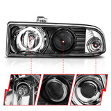 ANZO 1998-2005 Chevrolet S-10 Projector Headlights w/ Halo Black - 111015