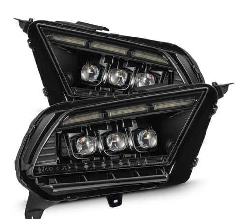 AlphaRex 10-12 Ford Mustang NOVA-Series LED Proj. Headlights Alpha-Blk w/Activ Lght & Seq.Sig SB DBL - 880490