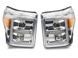 Raxiom 11-16 Ford F-250 Super Duty LED Projector Headlights - Chrome Housing (Clear Lens) - SD3621