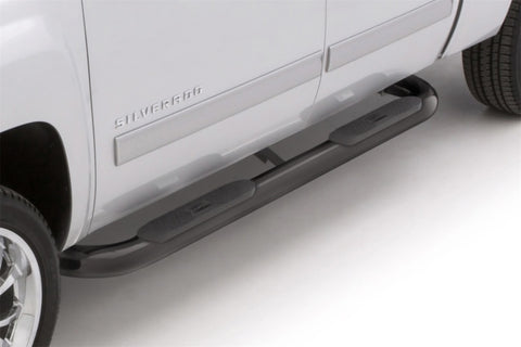Lund 15-17 Chevy Colorado Crew Cab 4in. Oval Curved Steel Nerf Bars - Black - 23440360