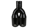 MACH Force-Xp 409 Stainless Steel Clamp-on Exhaust Tip 2.5in Inlet 3.5in Outlet - Black - 49T25374-B12
