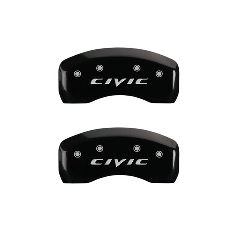 MGP 4 Caliper Covers Engraved Front & Rear MGP Yellow Finish Black Char 2007 Honda Civic - 20223SCIVBK