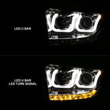 ANZO 2014-2015 Toyota Tundra Projector Headlights w/ U-Bar Chrome w/ DRL - 111327