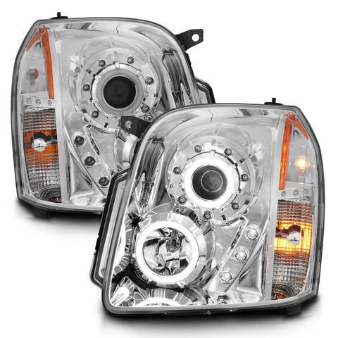 ANZO 2007-2014 GMC Yukon Projector Headlights w/ Halo Chrome (CCFL) - 111147