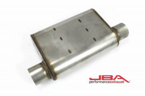 JBA Universal Chambered Style 304SS Muffler 13x9.75x4in 3in In/Out Dia Offset/Offset (Same Side) - 40-301301