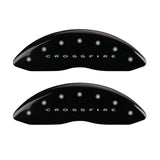 MGP 4 Caliper Covers Engraved Front & Rear Crossfire Black finish silver ch - 32010SCRFBK