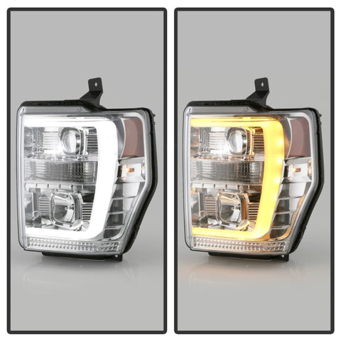 Spyder Ford F-250/350/450 08-10 V2 High-Power LED Headlights-Switch Back-Chrome PRO-YD-FS08PL-SBLB-C - 5087744