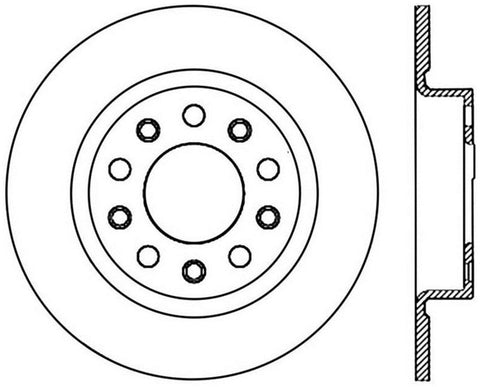 StopTech 2013-2014 Dodge Dart Slotted & Drilled Left Rear Rotor - 127.63077L