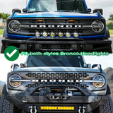AlphaRex 21-23 Ford Bronco NOVA LED Projector Headlights Black - 880260