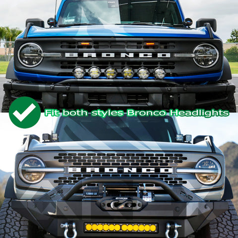 AlphaRex 21-23 Ford Bronco NOVA LED Projector Headlights Black - 880260