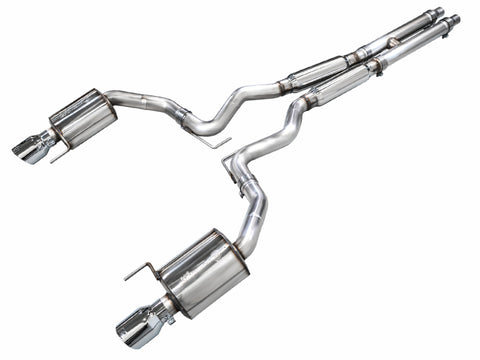 AWE Tuning 2024 Ford Mustang GT Fastback S650 RWD Touring Catback Exhaust w/ Dual Chrome Silver Tips - 3015-32650