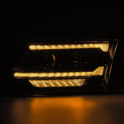 AlphaRex 09-18 Ram 2500 LUXX LED Proj Headlight Plank Style Alpha Blk w/Activ Light/Seq Signal/DRL - 880560
